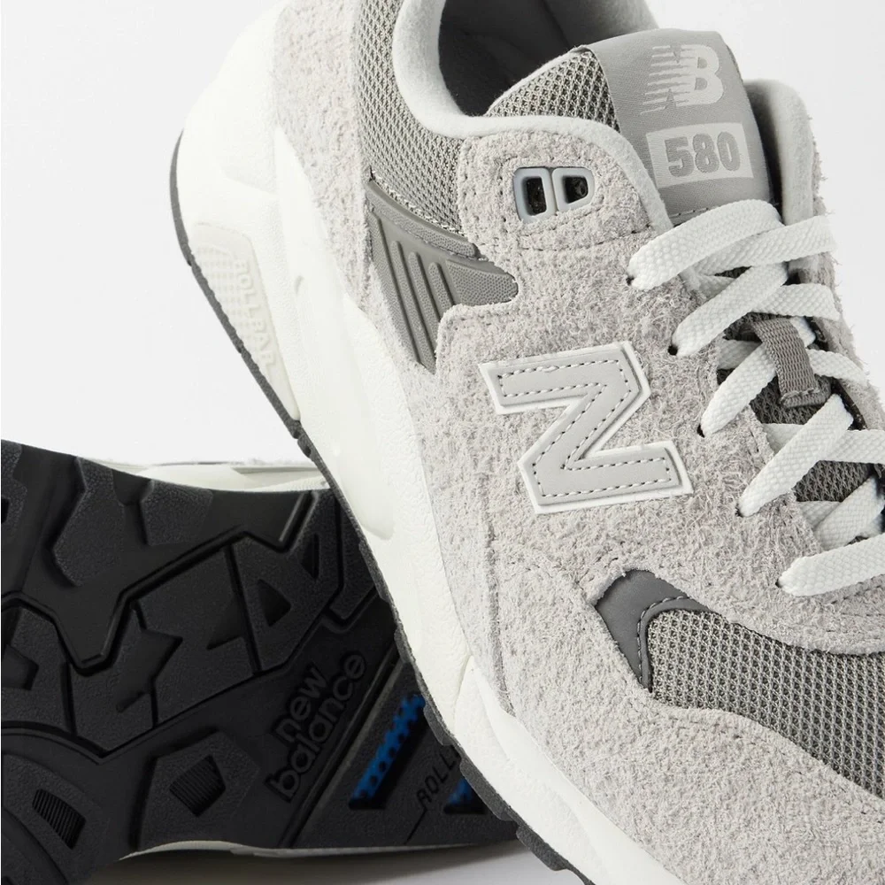 New Balance Gray 580 Mesh Suede Sneakers Sz 6 - Picture 7 of 16